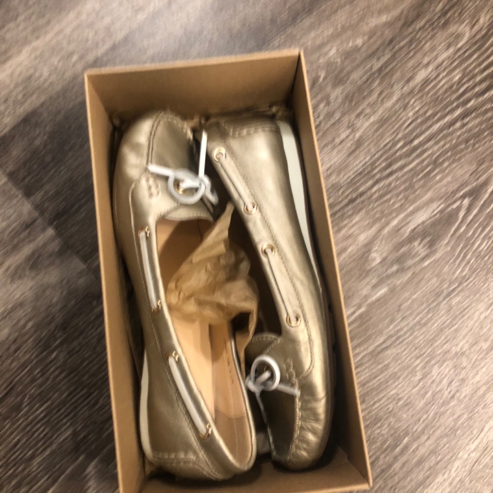 Cole Haan Tali Boat Shoe, Gold, Sz10 - Picture 8 of 8